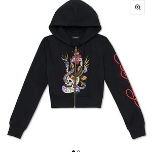Ed hardy crop hoodie